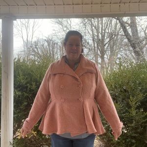 Torrid pink peplum peacoat size 3 , great condition of